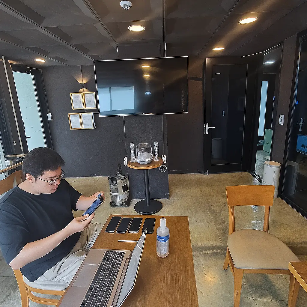 중고 기기 점검 현장